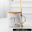 FSILE Marble Pattern Cup Gold Rim Mug Gift Box Set Coffee Cup  Couple Women Cup Flamingo Cup Ceramic with Hand Ceremony