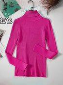 2022 suéteres básicos de cuello alto para mujer, suéter grueso y cálido para otoño e invierno, Tops ajustados, suéter de punto acanalado, Jersey suave para mujer