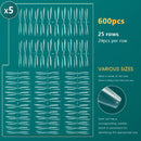 Nailpop 600 Stück PRO Kunstnägel Semi-Matt Almond Coffin Full/Half Acryl Quadratische Falsche Nagelspitzen für Verlängerungsspitze Maniküre-Werkzeug