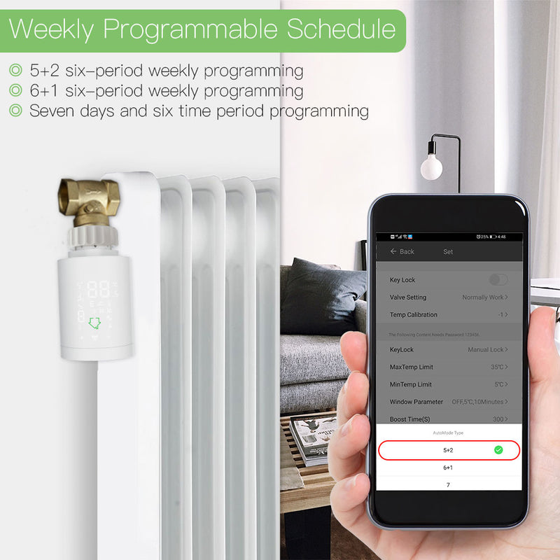 Moes ZigBee3.0 Radiator Actuator Programmierbares Thermostatventil Tuya Temperaturregler 2MQTT Alexa Google Voice Smart App