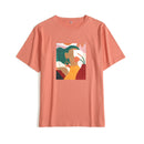 Hirsionsan Ästhetisch bedruckte T-Shirts Frauen 2021 neue weiche Vintage-lose T-Stücke abstrakte grafische Baumwoll-T-Shirts Sommer-beiläufige Oberteile