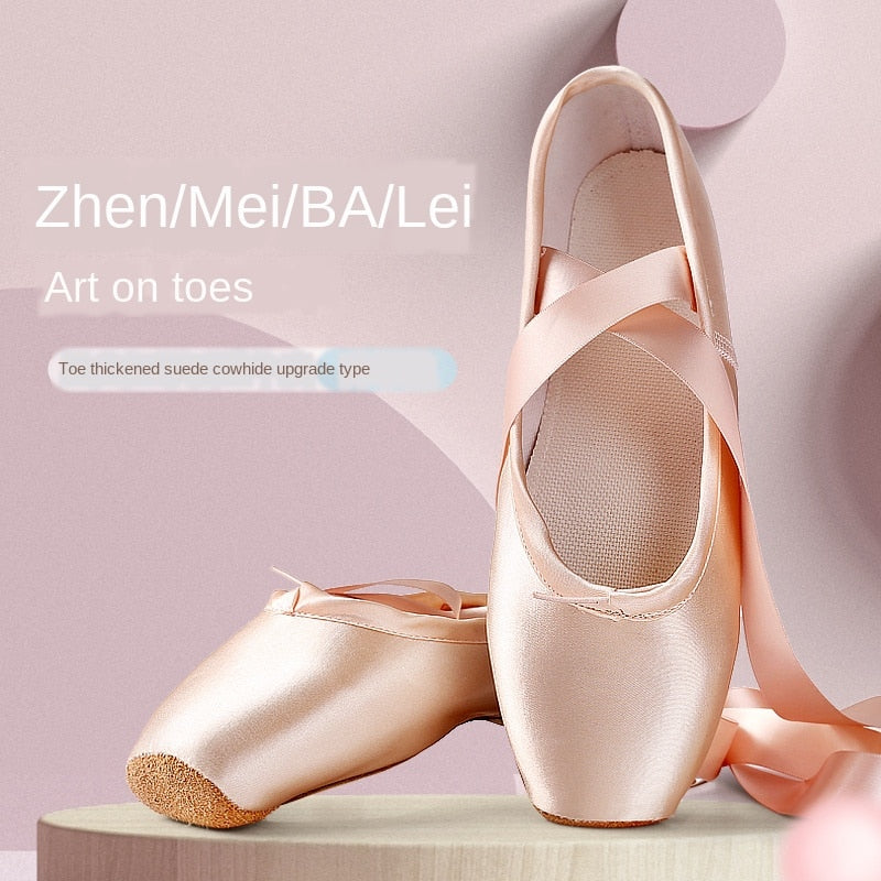 Ballett Tanzschuhe Kinder und Erwachsene Ballett Spitzenschuhe Profi mit Bändern Schuhe Frau Zapatos Mujer Turnschuhe Frauen Mädchen