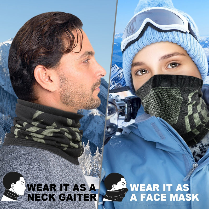 Winter Ring Tube Soft Bandana Mask Neck Gaiter Scarf Skiing Snowboard Windproof Half Face Cover Warmer Scarves Hood Women Men