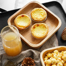 1 x quadratische Holzschale, 4 Größen, Salatschüssel-Set, große kleine Holzplatte, Snack, Dessert, Serviergeschirr, Lebensmittelbehälter, Holzgeschirr