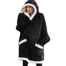 Oversized Hoodie Blanket With Sleeves Sweatshirt Plaid Winter Fleece Hoody Women Pocket Female Hooded Sweat Oversize Femme