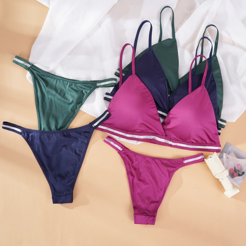 Nahtloses BH-Set für Damen, Unterwäsche, Push-Up-Dessous-Set, drahtfreier BH und Höschen-Set, bequeme Dessous, Damen, 2021