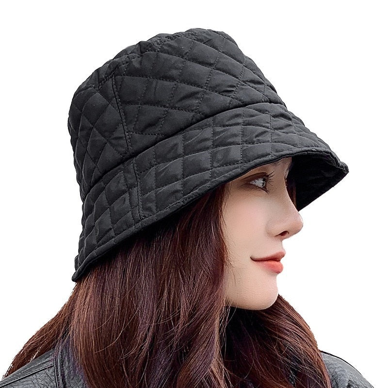 Sparsil, sombreros de pescador plegables para otoño e invierno para mujer, gorros de guata de seda de celosía sólida para mantener el calor, previene el lavabo frío, sombrero de pescador