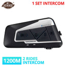 HEROBIKER 2 Sets 1200M BT Motorradhelm Intercom Wasserdichtes drahtloses Bluetooth Moto Headset Interphone FM Radio für 2 Fahrten