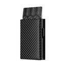 Men Credit Card Holder RFID Blocking Microfiber Leather Magnetic Closure Pop Up Card Wallet with ID Window and Coin Pocket