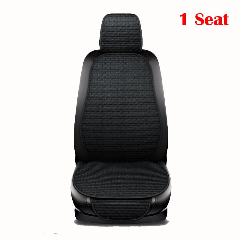 Car Seat Cover Front/ Rear/ Full Set Choose Car Seat Protector Cushion Linen Fabric Car Accessories Universal Size Anti-slip