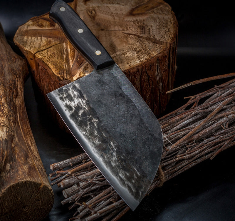Cuchillo de Chef XITUO completo Tang, cuchillos de cocina de acero revestidos de alto carbono forjados a mano, cuchillo de carnicero ancho para filetear