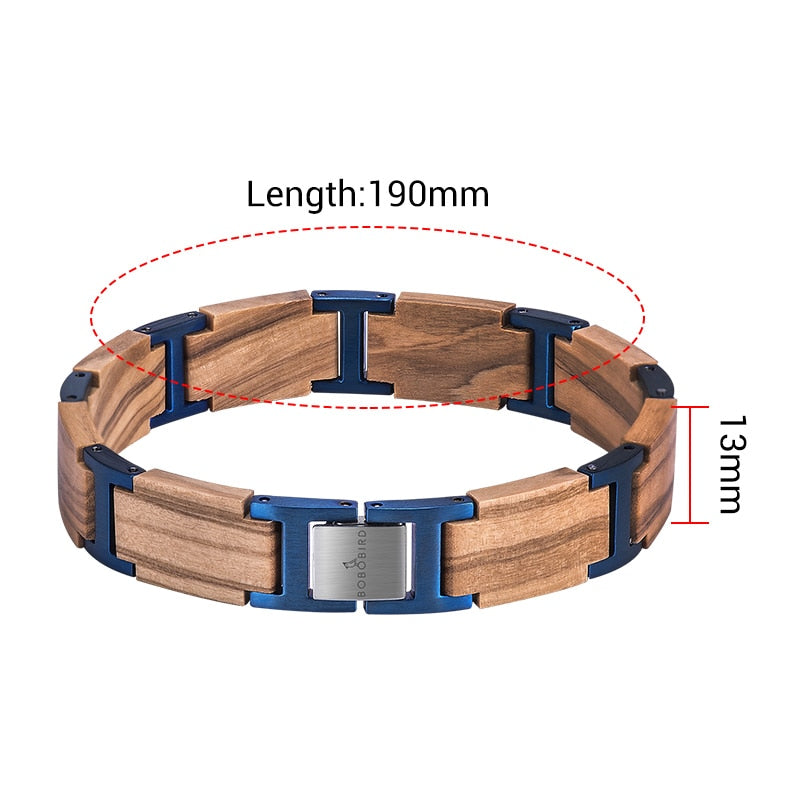 Pulsera de madera BOBO BIRD para hombres y mujeres, pulsera de eslabones, brazalete, joyería, regalo, pulsera para hombre, longitud ajustable, grandes regalos