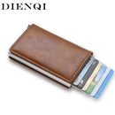 DIENQI Rfid-Kartenhalter Herren Geldbörsen Schlank Kleine Herren Leder Geldbörse Mini Tasche Geldbeutel Damen Geldbörse Valet Carteira Masculina