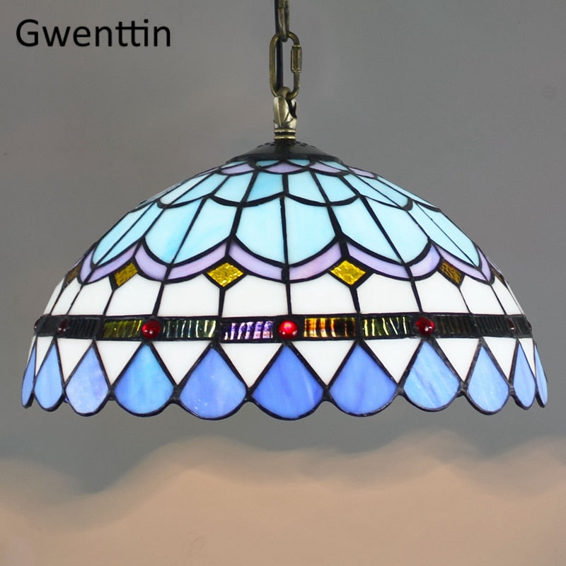 Vintage Tiffany Pendelleuchten Mittelmeer Barock Buntglas Hängelampe Led Küchenleuchten Home Loft Decor