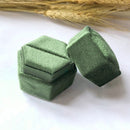 Hexagonal Velvet Ring Box Customized Single / Double Slot Wedding Engagement Ring Box Velvet Ring Storage Box Elegant Retro