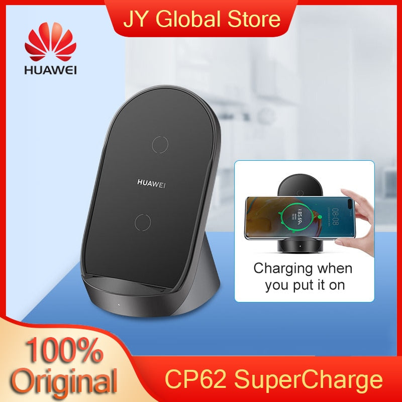 HUAWEI CP62 SuperCharge Wireless Charger Stand (Max 40 W) Dual-coil Charging Vertical Cooling Design Double Heat Dissipation