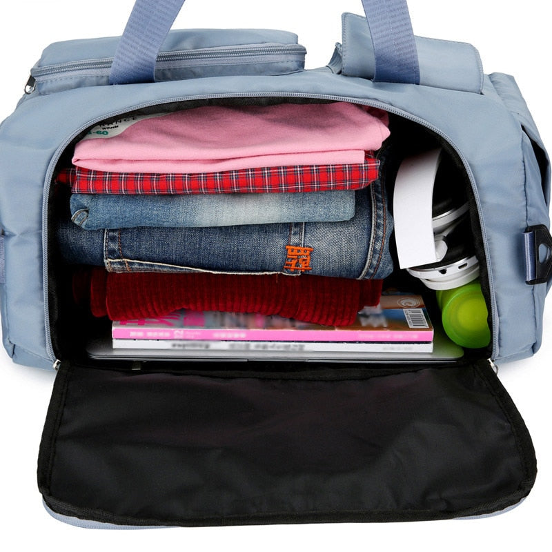 Bolsas de viaje plegables de gran capacidad, bolso de mano impermeable para equipaje, bolso de viaje, bolsa de lona, ​​bolso de hombro de almacenamiento para gimnasio y Yoga para hombres y mujeres