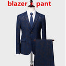 Left ROM Marke Luxus Herren Hochzeitsanzüge Schwarz / Blau Business Bankett Partykleid Sets Slim Fit Herrenbekleidung
