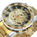 Winner Transparent Diamond Mechanical Watch Skeleton Armbanduhr für Herren Top-Marke Luxusuhren Unisex-Größe Uhr reloj hombre