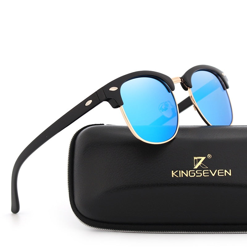 Gafas de sol polarizadas KINGSEVEN para mujer, gafas de sol Retro con montura metálica, gafas de sol de marca famosa para mujer, gafas de sol masculinas