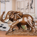 Estatua de resina de elefante elegante Feng Shui, estatuilla de riqueza de la suerte, adornos artesanales, regalo para decoración de escritorio de oficina en casa