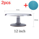 12-Zoll-Aluminiumlegierung zum Dekorieren von Mundschabern, drehbarer Drehteller, Kuchendekoration, Drehteller, Backen, Kuchenform, Backwerkzeug-Set