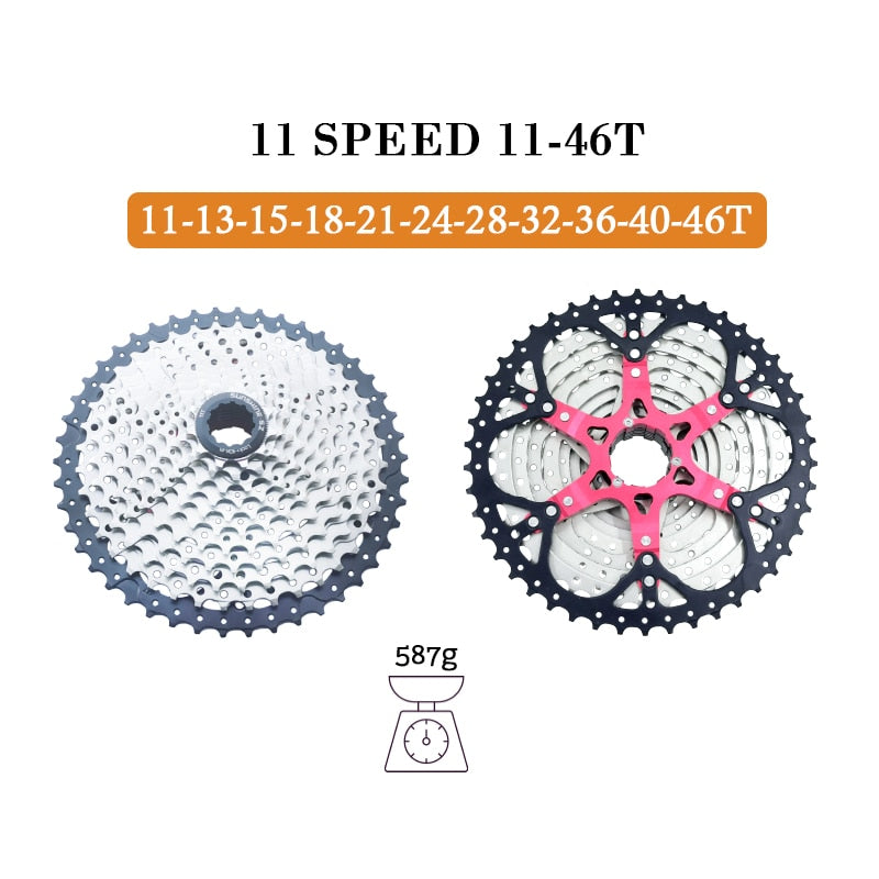 Sunshine Mountain Bike 8 9 10 11 12 Speed Velocidade Bicycle Cassette MTB Freewheel Sprocket 36T 40T 42T 46T 50T 52T for SHIMANO