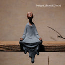 Lila Ton Mönch Buddha sitzende Statuen Zen kreative Ornamente Heimdekoration Mönch Geschenkfiguren Tischhandwerk