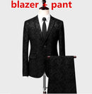 Left ROM Marke Luxus Herren Hochzeitsanzüge Schwarz / Blau Business Bankett Partykleid Sets Slim Fit Herrenbekleidung