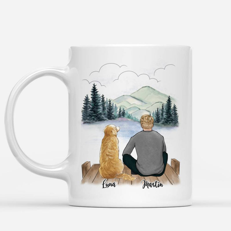 Couple and Dogs Man Women Personalized Mug Custom Made Stoneware Coffee Mugs Cups Gift for Family DIY 11/15Oz R2060