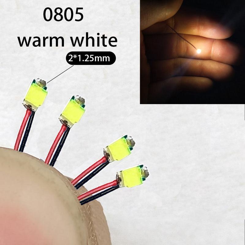 40Pcs/Lot 0402 0603 0805 1206 Led SMD Wire For Model Train HO N OO Scale Red Black Line Pre-soldered Micro Litz Diorama Railway