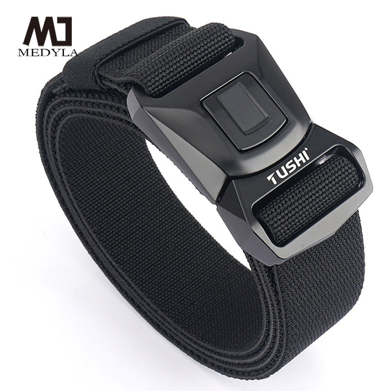 MEDYLA Elastic Tactical Belt High Strength Elastic Fiber Metal Buckle Sports Belt Adjustable Length Outdoor Sports Accessories