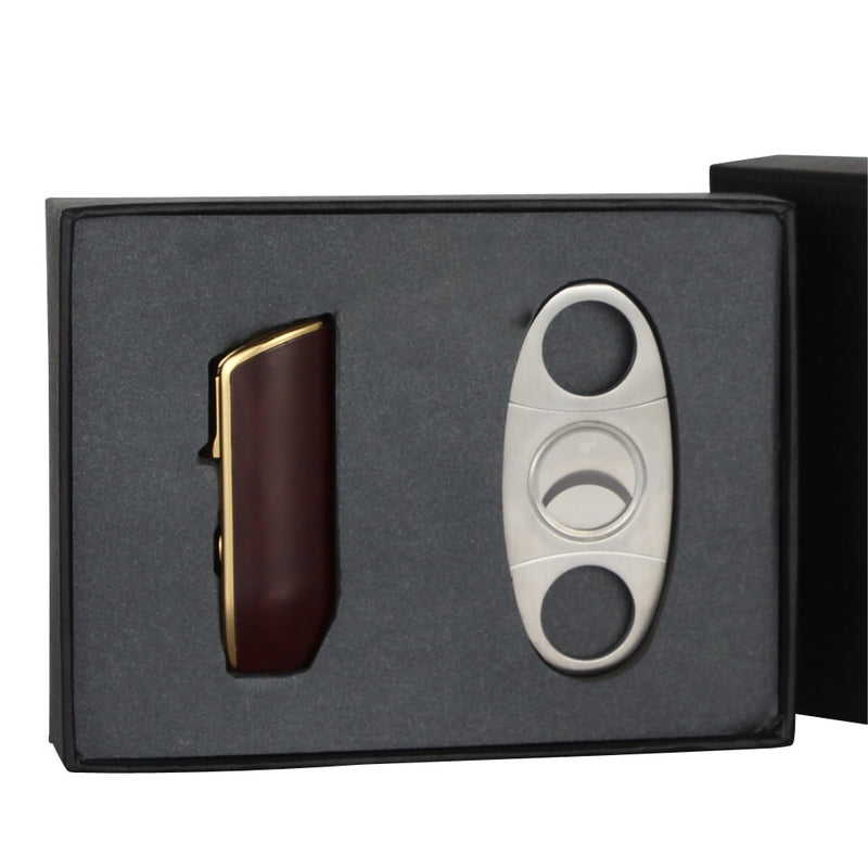 3 Jet Torch Llama Encendedor de cigarros Sharp Cigars Cutter Set Encendedores de metal Cortadores de acero inoxidable Gadgets portátiles W / Cigars Punch