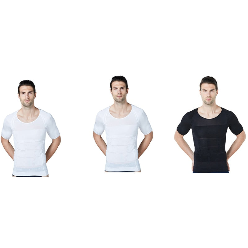 Novedad de 2021, ropa moldeadora para hombre, camiseta de refrigeración, faja moldeadora de cuerpo de compresión