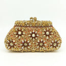 Boutique De FGG Flower Crown Minaudiere Clutch Silber Kristall Abendhandtasche Damen Party Prom Bag Braut Clutches Hochzeit Geldbörse