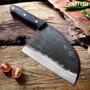 Cuchillo de Chef XITUO completo Tang, cuchillos de cocina de acero revestidos de alto carbono forjados a mano, cuchillo de carnicero ancho para filetear
