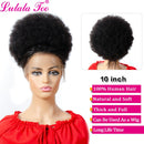 10-Zoll-Afro-Puff-Echthaarknoten Kordelzug-Pferdeschwanz-Menschenhaarteil Kinky Curly Clip In Extensions Yepei-Pferdeschwanz
