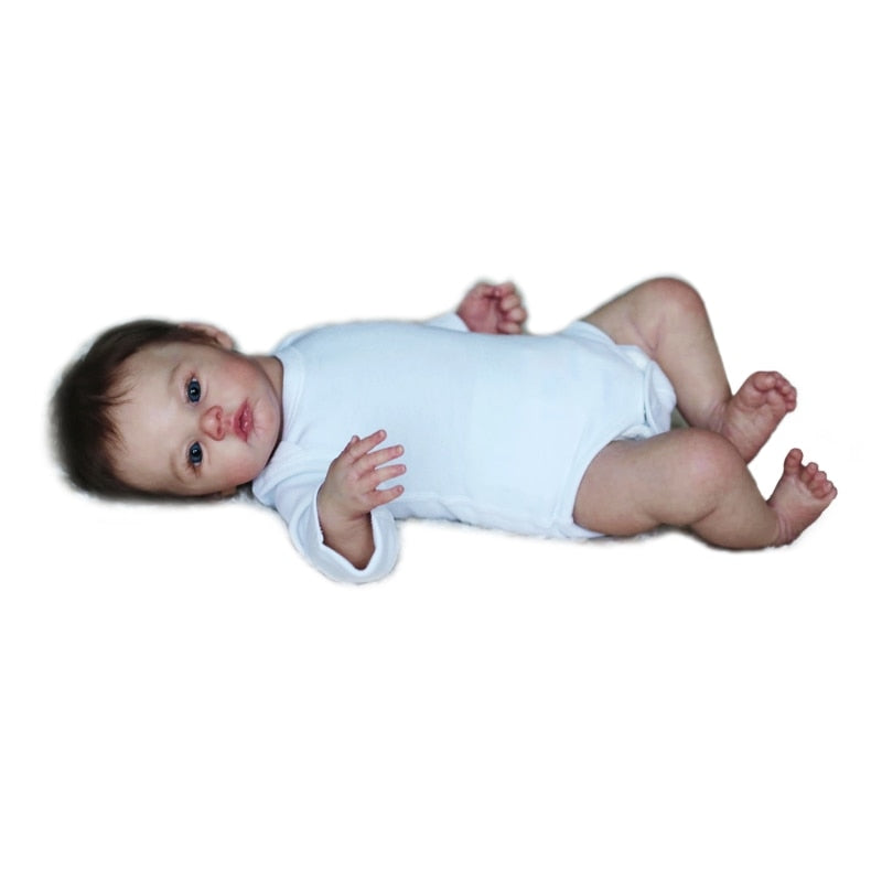 45 CM 3D Marmor Textur Haut Sichtbare Venen Weiches Silikon Wiedergeborenes Baby Puppe Spielzeug Für Mädchen Stoff Körper Kind Anziehen Spielen Hous Boneca