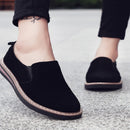 STRONGSHEN New Spring Flat Women&#39;s Shoes Suede Leather Casual Shoes Low Heel Black Women&#39;s Shoes Flat Loafers Jazz Oxford