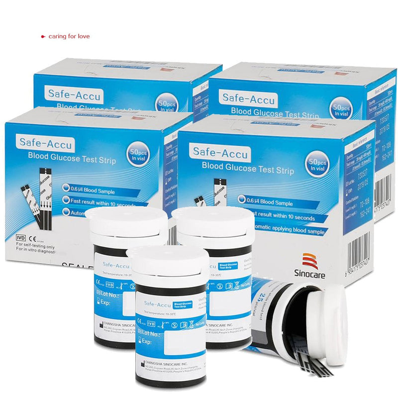 (200 Stück/25 Stück für Safe-Accu) Sinocare Blutzucker-Teststreifen und Lanzetten für Diabetes-Tester