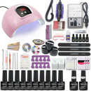 Juego de manicura, Kit de uñas acrílicas con lámpara de uñas de 120/54W, elige esmalte de uñas de Gel, juego de arte de uñas, máquina de manicura, todo para manicura