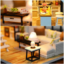 Cutebee DIY Dollhouse Kit Apartment Loft Miniatur-Puppenhäuser aus Holz mit Möbel-LED-Leuchten für Kindergeburtstagsgeschenk