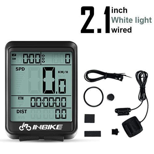 INBIKE Waterproof Bicycle Computer Wireless And Wired MTB Bike Cycling Odometer Stopwatch Speedometer Watch LED Digital Rate