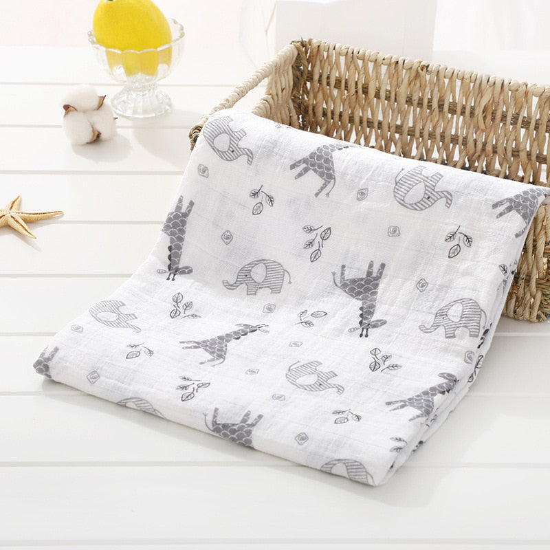 120cm*110cm 2 Layer Muslin Blanket Gauze Bamboo Baby Swaddle Blankets Newborn Baby Muslin Battaniye