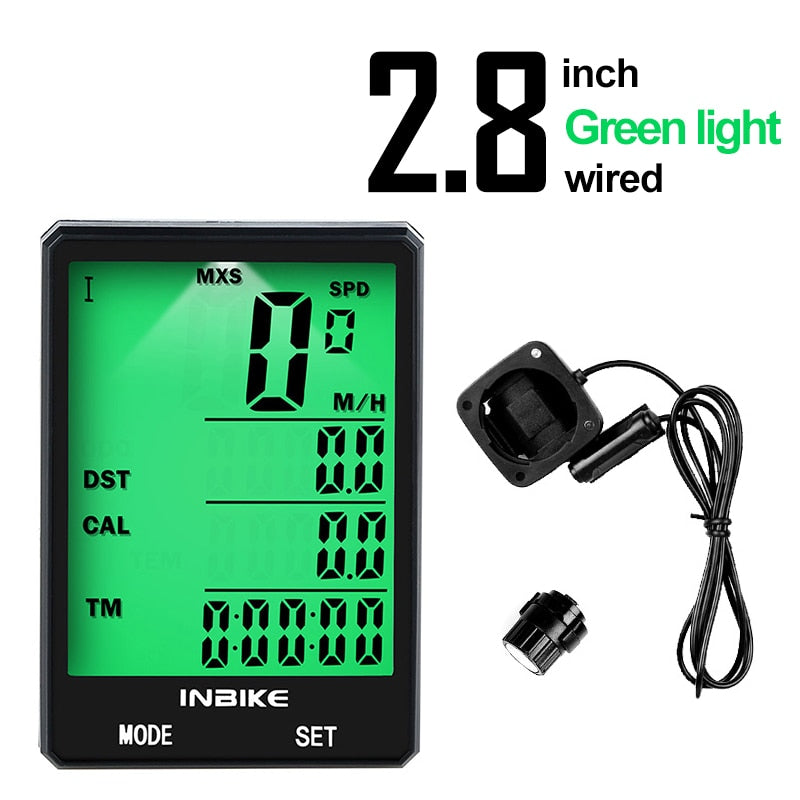 INBIKE Waterproof Bicycle Computer Wireless And Wired MTB Bike Cycling Odometer Stopwatch Speedometer Watch LED Digital Rate