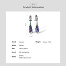 SANTUZZA Silberohrringe für Frauen Echtes 925er Sterlingsilber Exquisite Tropfen Lila Blume Eleganter Schmuck Handgemachte Emaille