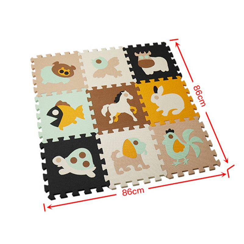 Cartoon Animal Pattern Play Mat Puzzle EVA Foam Floor Pad For Children Baby Gym Crawling Mats Toddler Carpet Random Color