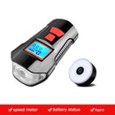 Wasserdichtes Fahrradlicht, USB-Aufladung, Fahrrad-Frontlicht, Taschenlampe, Lenker, Radfahren, Kopflicht mit Hupe, Geschwindigkeitsmesser, LCD-Bildschirm