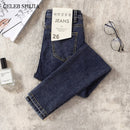 CHIC Elastic Denim Röhrenjeans Frau Hohe Taille Bleistifthose Frau Korean Fashion Show Slim High Hellblau Grau Jean Weiblich