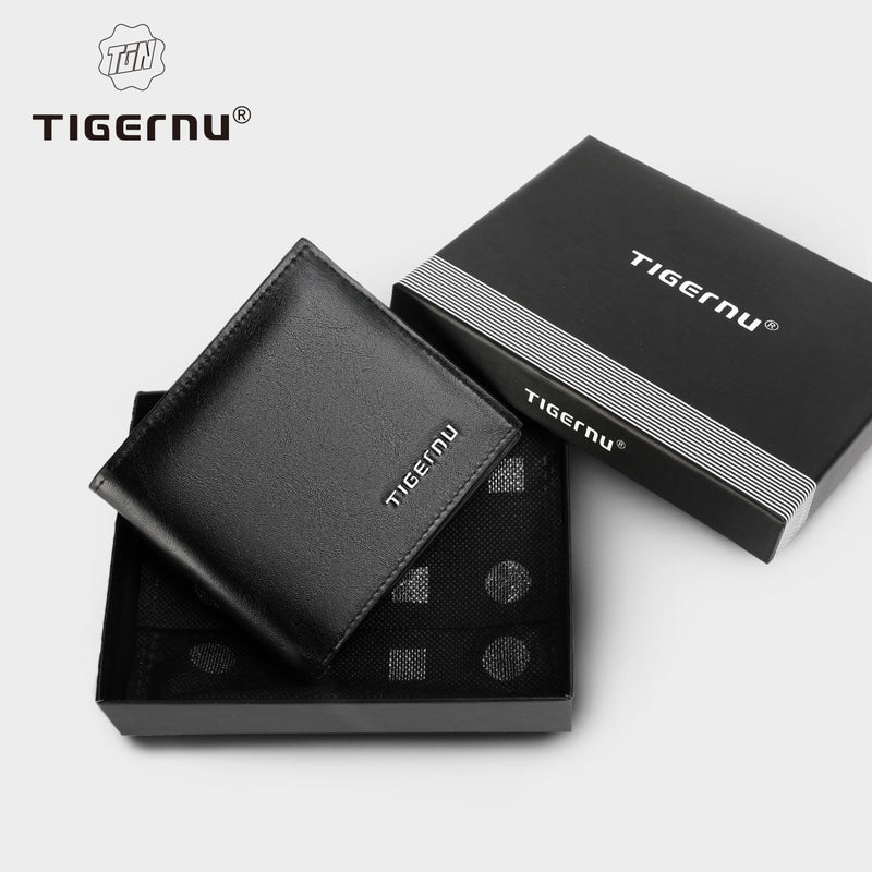Tigernu High Quality Wallets Men Thin Money Purse Male Business Card Holder For Men Fashion Leather Wallet Short Purse Card Bag